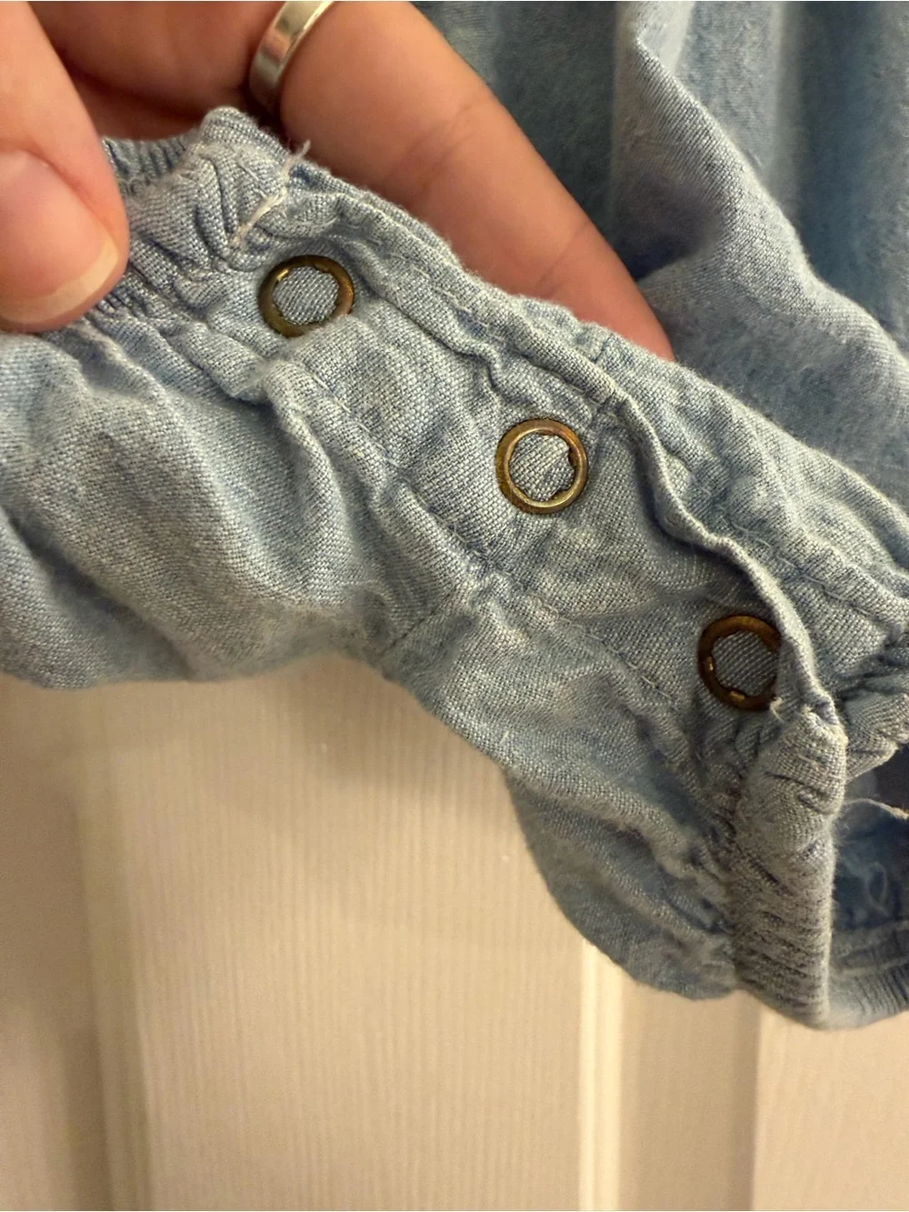 Vintage 90s OshKosh B'Gosh Baby Star Chambray Bubble Romper 3-6M USA